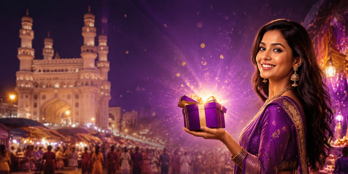 Hyderabad night market bustling, symbolizing lively p40 promotional season