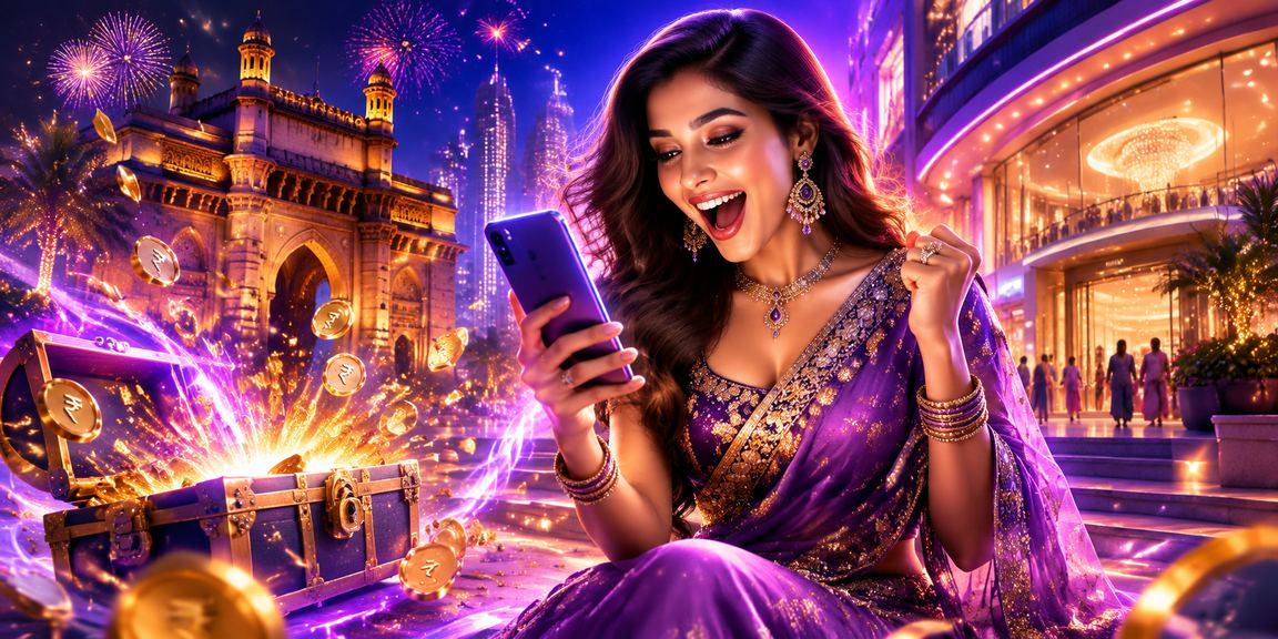 Mobile payment app glowing neon interface adapted for Indian users