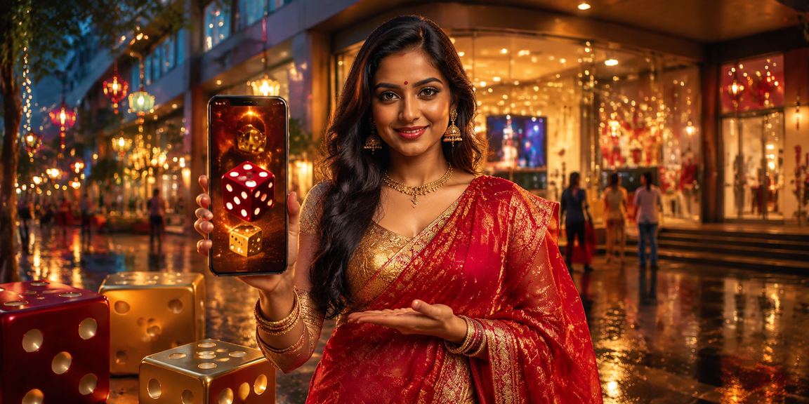 Indian woman enjoying Andar Bahar card game on mobile in Mumbai